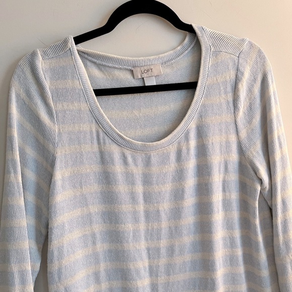 LOFT Stripe sweater with lace trim size Medium - Picture 6 of 11